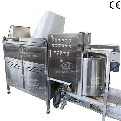 Автоматическое выгрузка миндальных арахисовых партий фритюрщик Порошок покрытый арахисовых бобов орехов Frying Machine