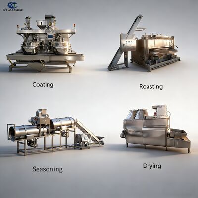 Хорошая цена. 500-1000 кг/ч Машина для покрытия арахиса SUS304 с ПЛК Siemens для линии переработки орехов онлайн
