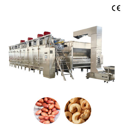 Хорошая цена. Промышленная автоматическая машина для обжарки орехов кешью, орехов лесных, непрерывная обжарка орехов 500-2000 кг/ч для пищевых предприятий онлайн